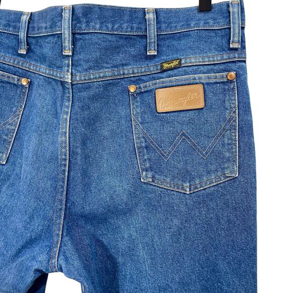 Vintage 90s Men’s Wrangler Jeans Western Straight Leg Denim Blue 38x30 - Picture 3 of 9